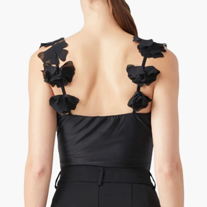 Endless Rose Rosette Shoulder Fitted Top Size Small