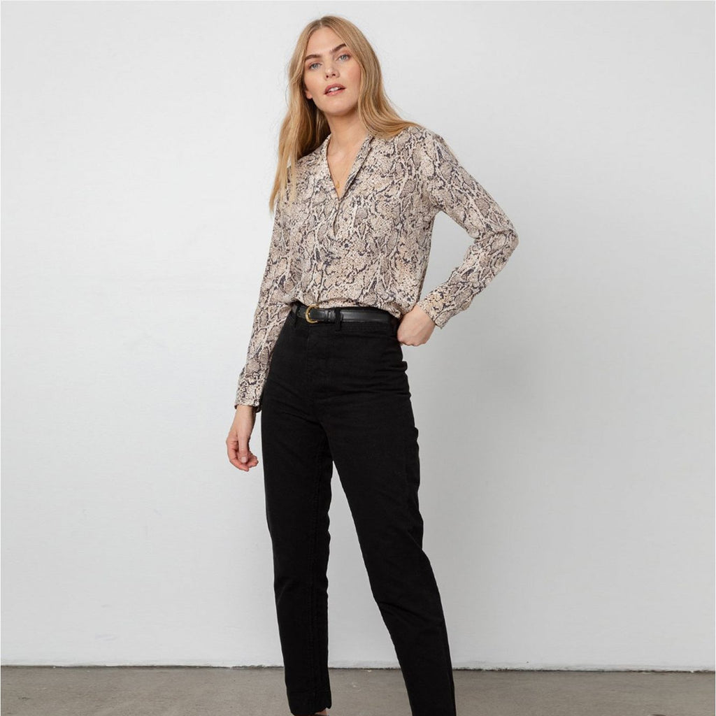 Rails Rebel Silk Snake Print Shirt Size Small