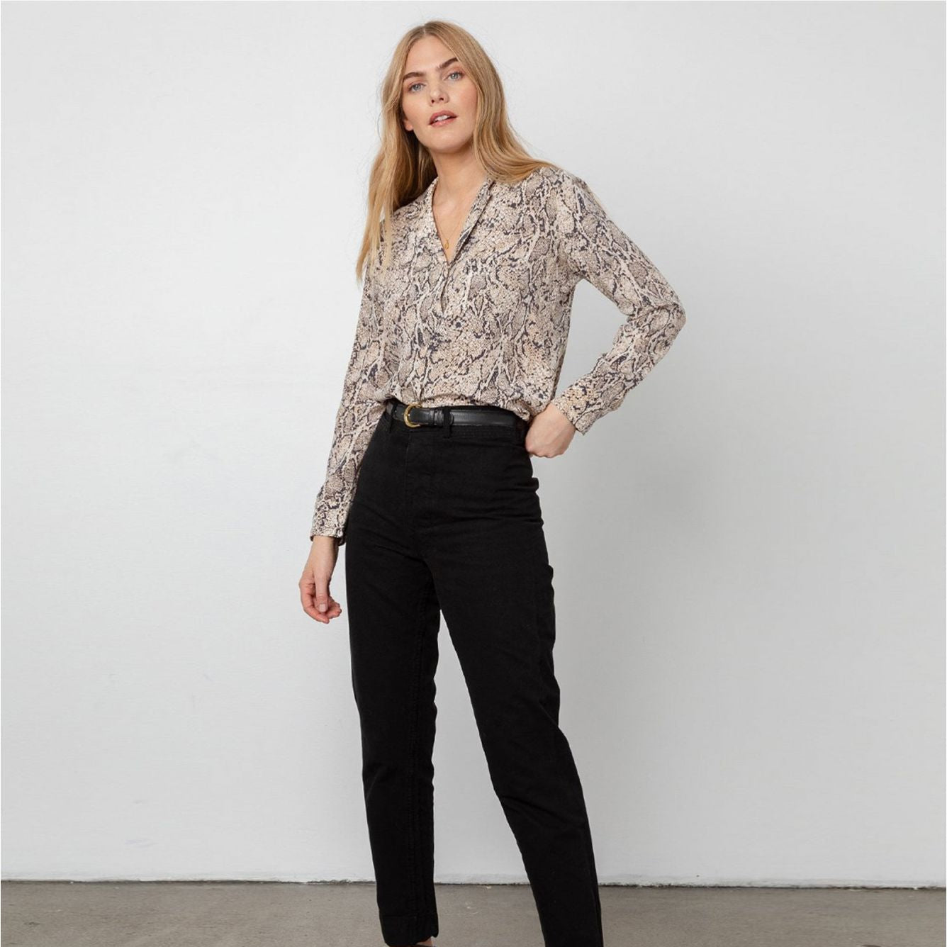 Rails Rebel Silk Snake Print Shirt Size Small