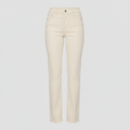 DL 1961 Patti ecru high-rise straight leg jeans on light grey background
