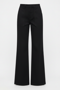 Pistola Sophia black high-rise wide-leg pants, full length on white background