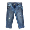 Kut From The Kloth  Natalie Crop Medium Wash Stretch Denim Shorts Size 8
