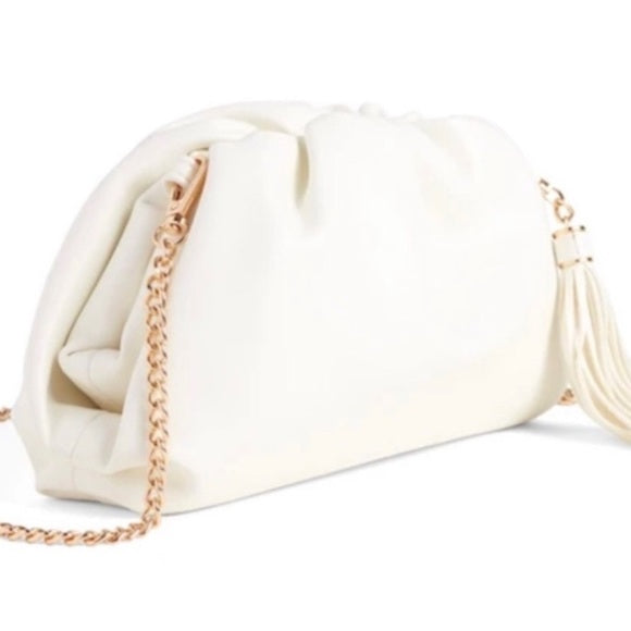 Understated Leather Clutch with Removable Chain Strap
