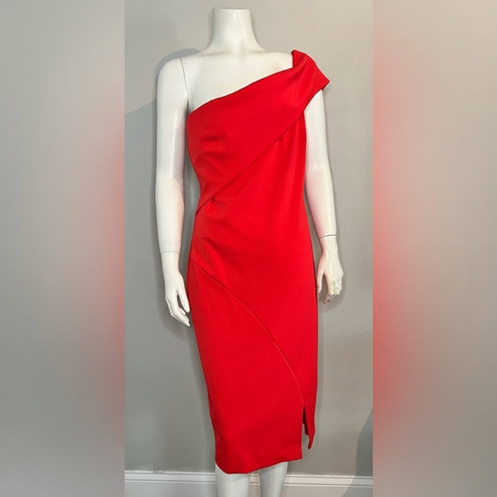Ted Baker One Shoulder Bodycon Dress Size 4 (US 14)