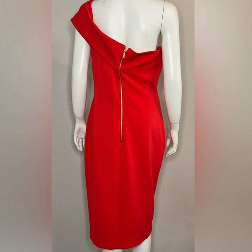 Ted Baker One Shoulder Bodycon Dress Size 4 (US 14)