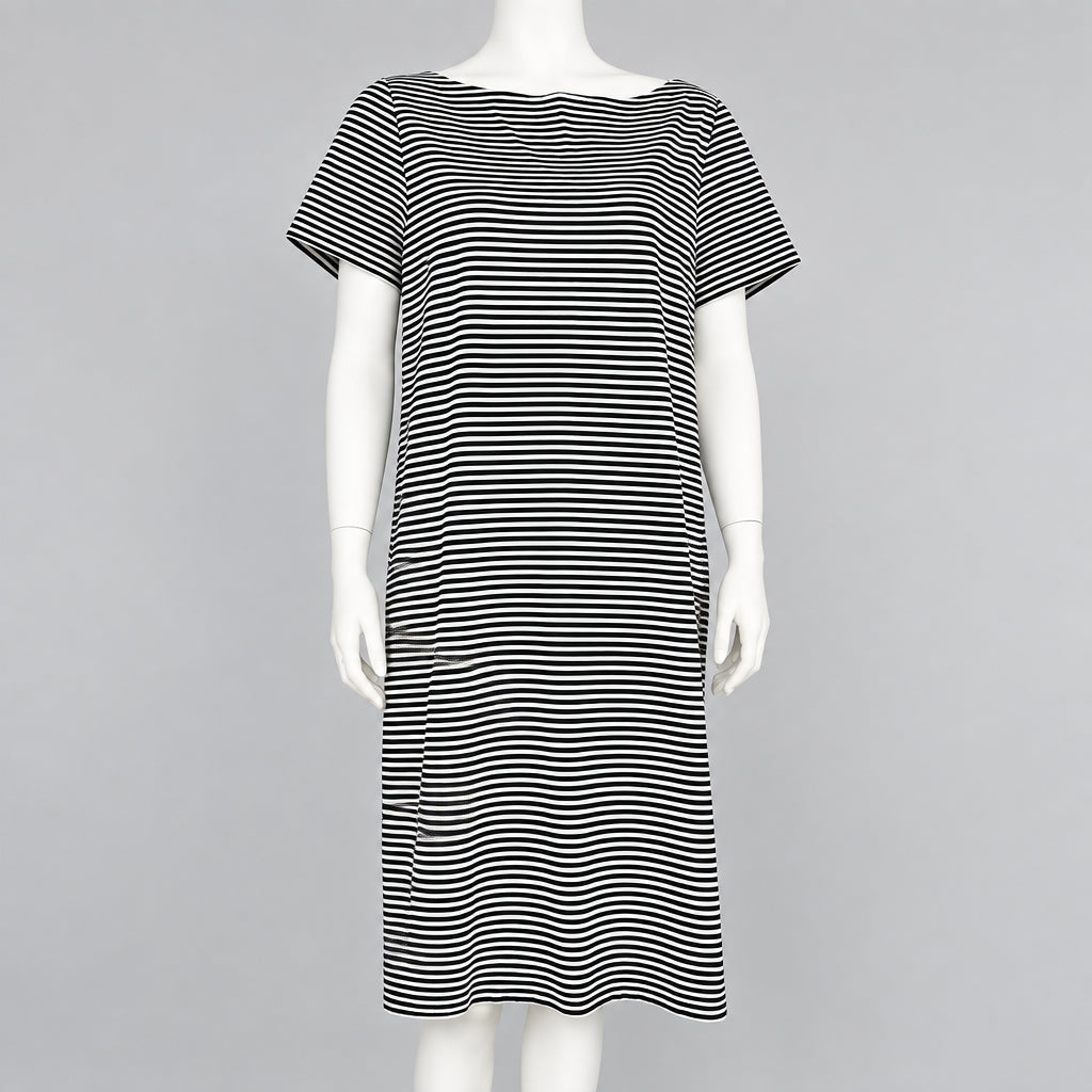 Lafayette 148 New York Black & White Stripe Dress. Size XL