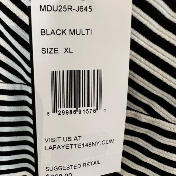 Lafayette 148 New York Black & White Stripe Dress. Size XL