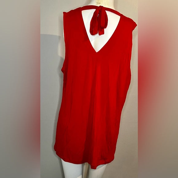 Cabi Red Cowl Neck Tank Top Style #3051 size L