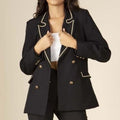 Galita Black Blazer with Gold Trim