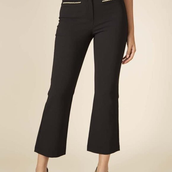 Galita Black Dress Pants with Gold Trim Pockets