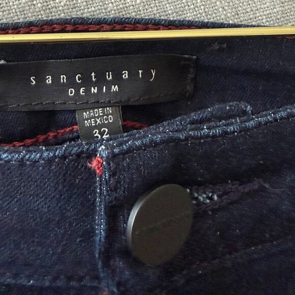 Sanctuary Jolie Kick Flared Crop Raw Hem Jeans 32