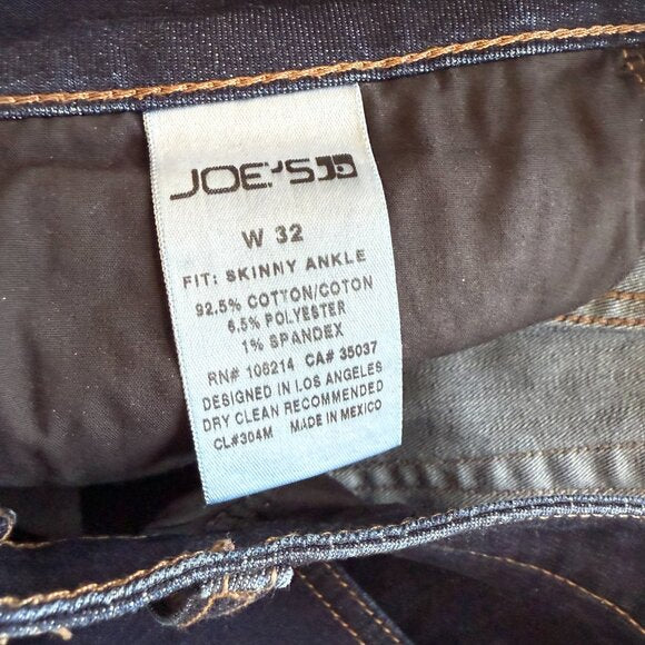 Joe's Jeans Alyssa Skinny Ankle Dark Wash Size 32