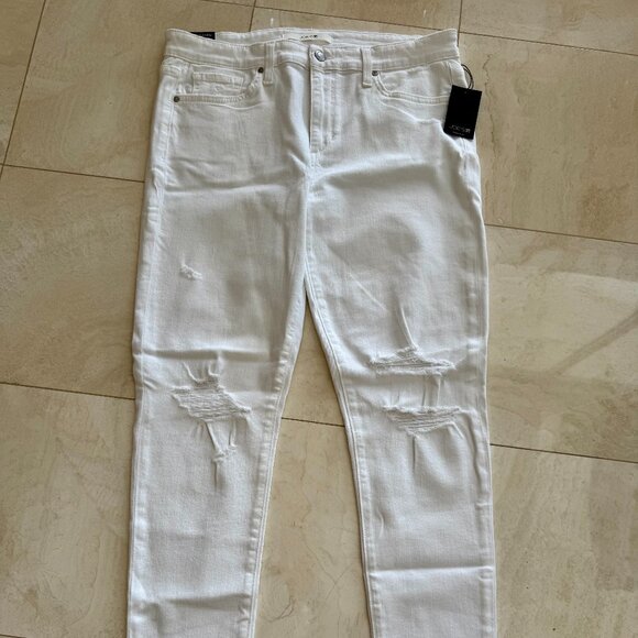 JOE'S JEANS "THE FLAWLESS ICON SKINNY ANKLE" Frayed Hem Jeans In "WHITE" Size 32