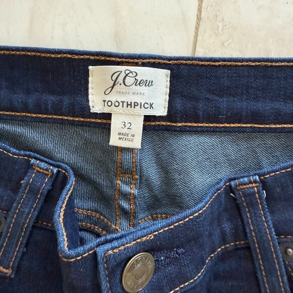 J. Crew Toothpick Ankle Denim Jeans Size 32