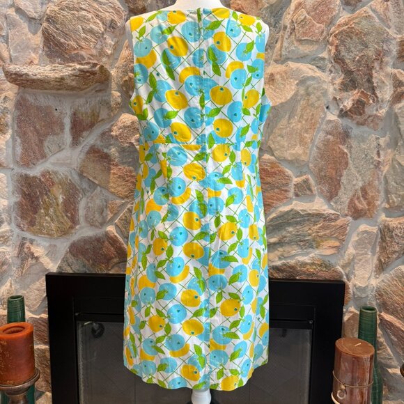 Lily Pulitzer Vintage Citrus Print Sleeveless Dress Size 16