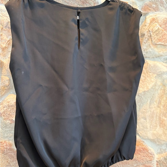 Skies Are Blue Black Satin Tank Size Small