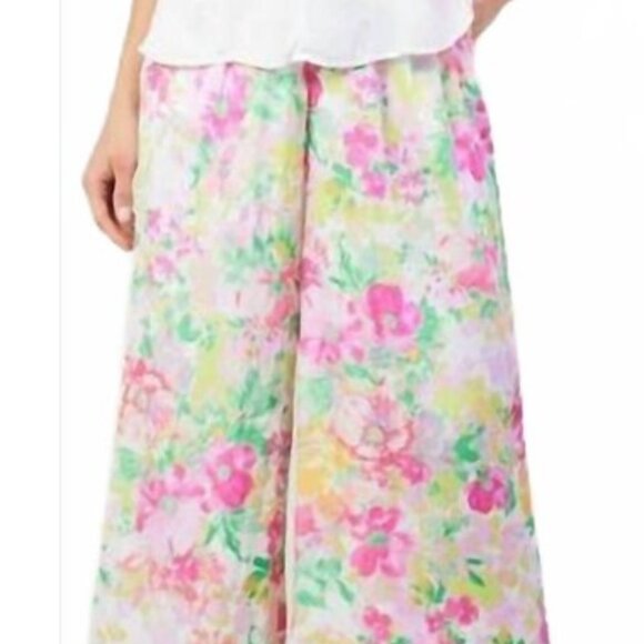 Current Air Floral Wide leg Pants- Size M
