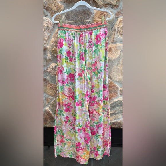 Current Air Floral Wide leg Pants- Size M