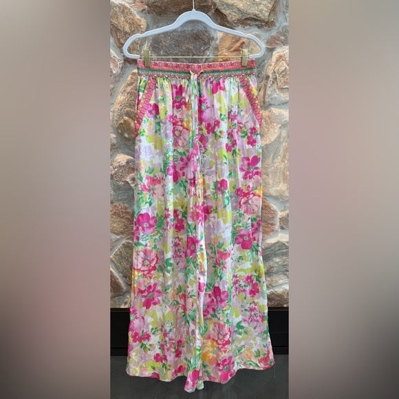 Current Air Floral Wide leg Pants- Size M