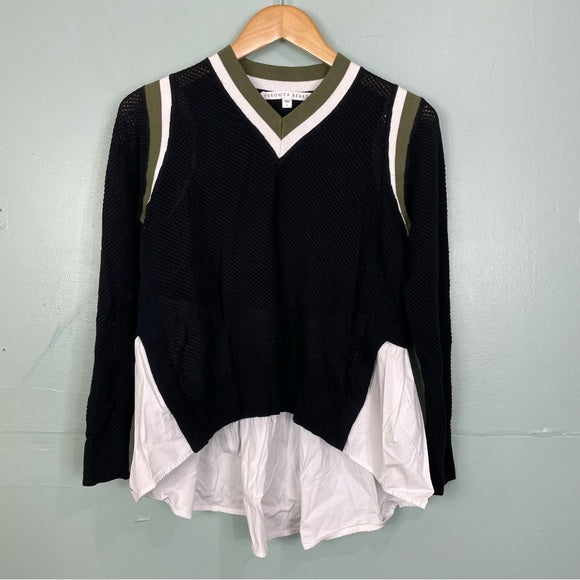 Veronica Beard Layered V-Neck Sweater Size L