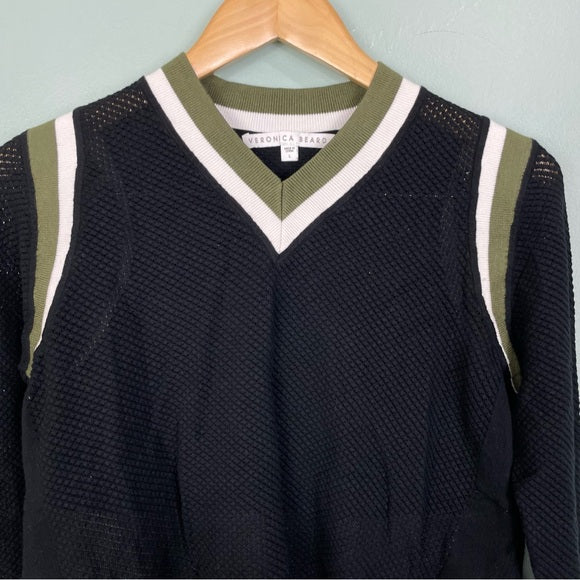 Veronica Beard Layered V-Neck Sweater Size L