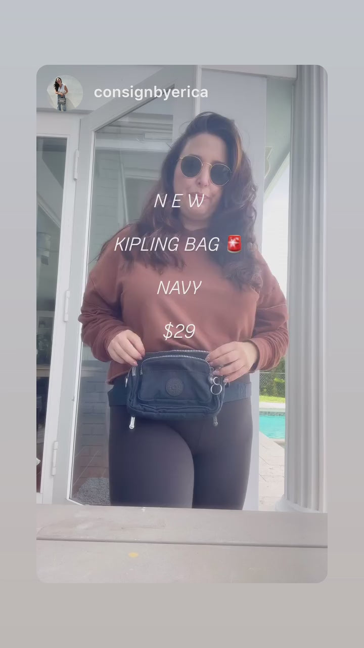 kipling Navy Nylon Crossbody Fanny Pack