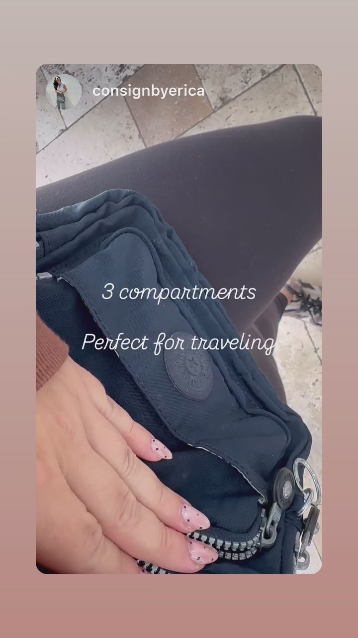 kipling Navy Nylon Crossbody Fanny Pack