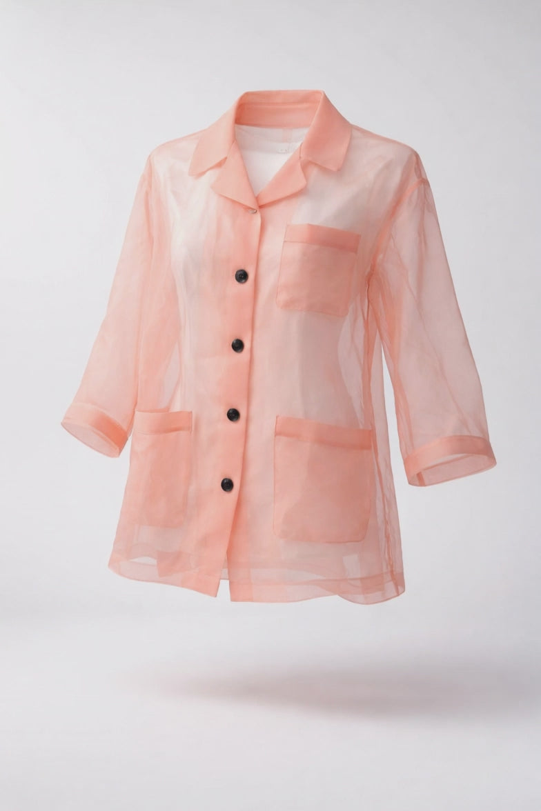 Gucci Sheer Silk Organza Shirt Size 38 (US 2-4)