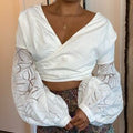 Asilio White Wild Wrap Crop Top Size Medium