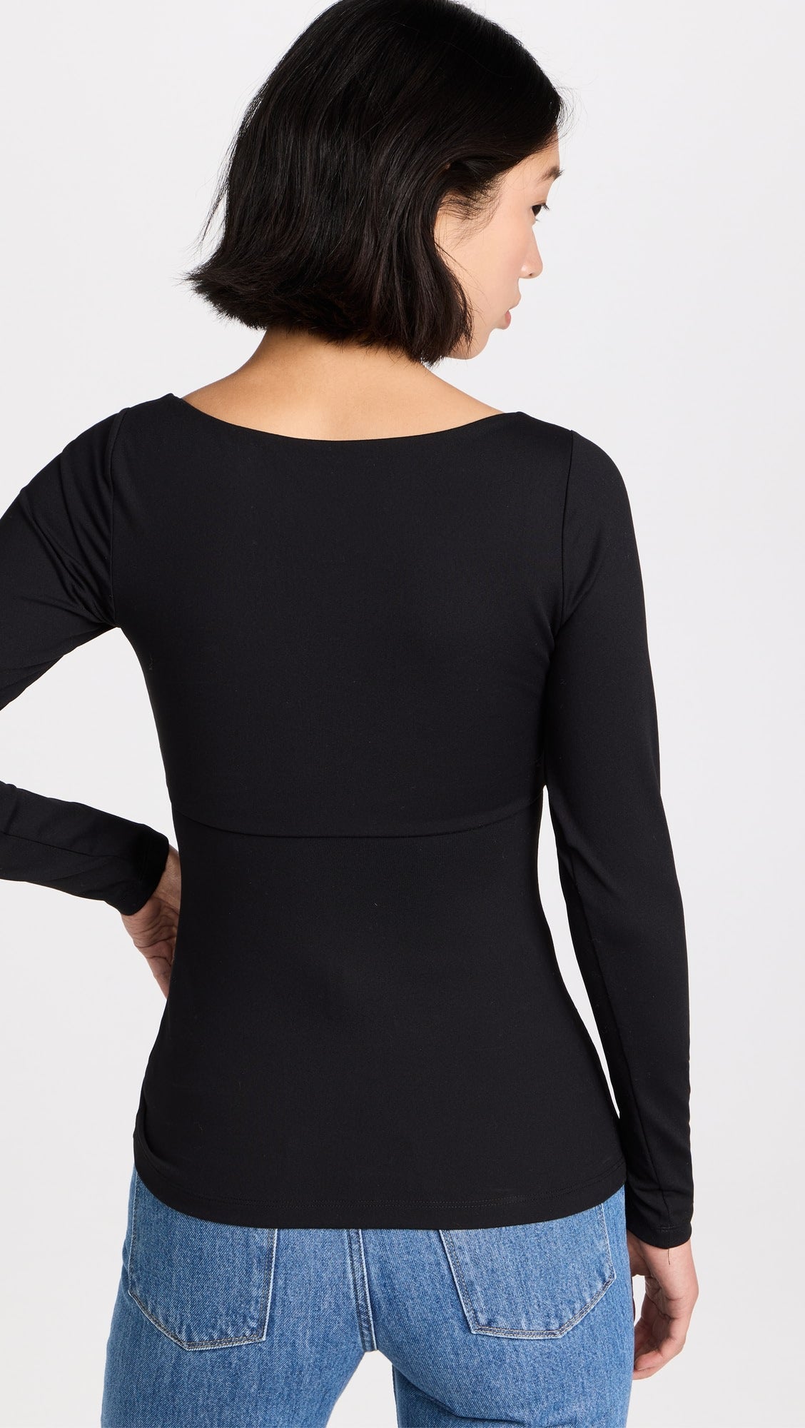 Susana Monaco Square Wire Long Sleeve Top  Square Wire Long Sleeve Top Size Small